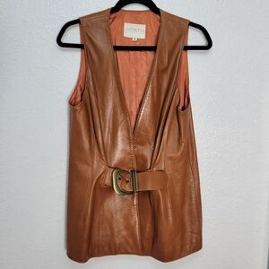 Jaykins Vintage 70's Leather Vest Large Buckle Size S Boho Festival Concert